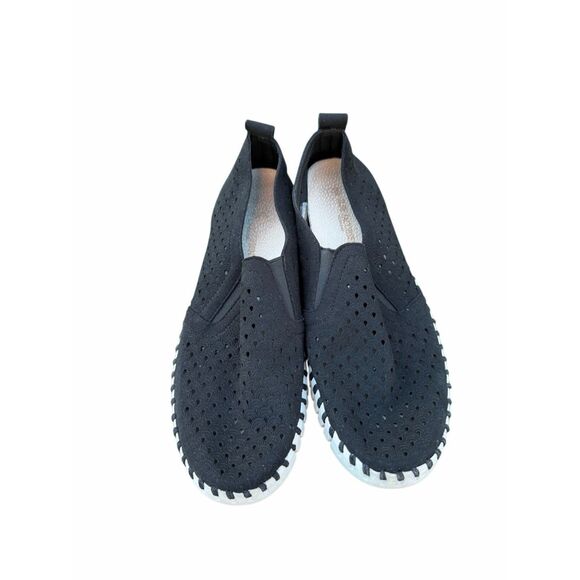 llse Jacobsen Tulip Sneaker Size 38 Perforated Slip On Shoes Size in Black - Picture 3 of 7
